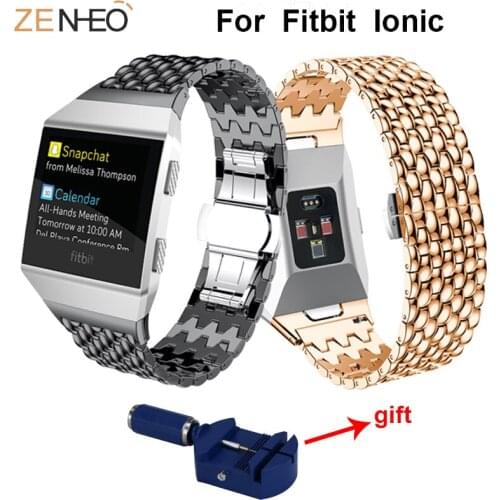Mens watches strap For Fitbit Ionic wristband with tool Metal watchband Replacement For Fitbit Ionic Wrist Straps Accessories
