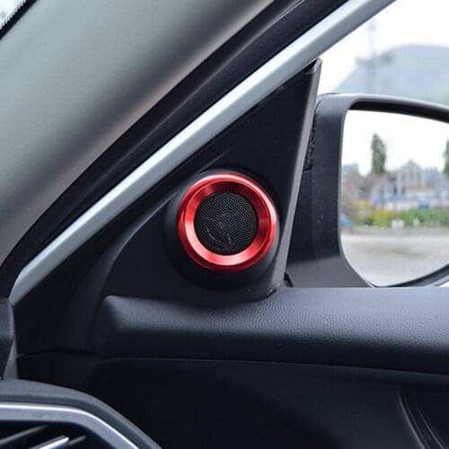 For Honda CIVIC 10th Coupe 2016 Car-styling 2pcs/set Car Loudspeaker Frame Cover Trims Sequins stickers Auto Car Styling