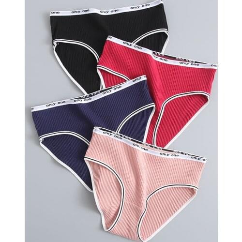 New Cotton Women Sexy Mid Waist Underwear Panties Breathable Lingerie Briefs Soft Underpants for Ladies sexy High Quality