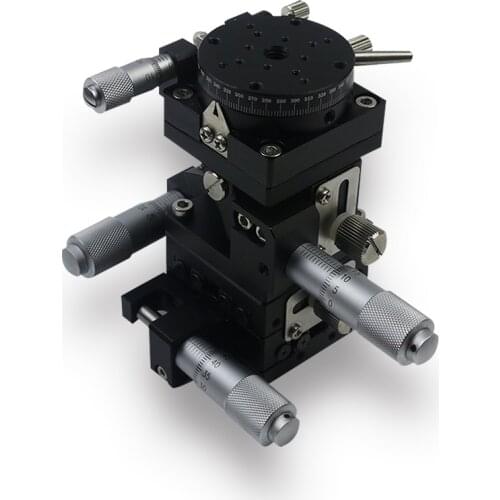 V-Type 4-Axis XYZR Trimming Platform Manual Linear Stage Bearing Tuning Sliding Table 40*40mm