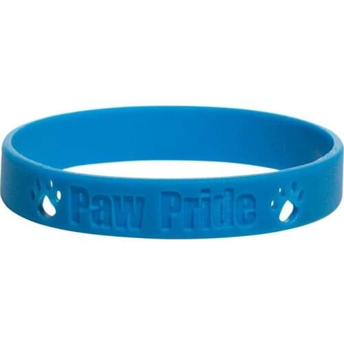 300pcs Blue Paw Pride Cut-Out Spirit Silicone Wristbands Bracelets Free Shipping by DHL