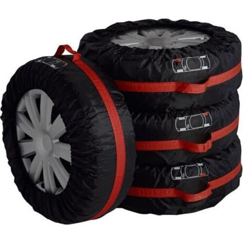 CHIZIYO 4Pcs Universal Car Spare Tire Cover For Sun Shade Dust-Proof Polyester Tyre Protector Wheel Accessories For Sedan SUV