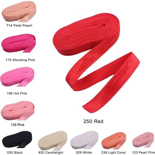 50Yards 3/8"10mm Elastic Ribbon Solid FOE Fold Over Elastics Spandex Satin Band Lace Sewing Trim DIY