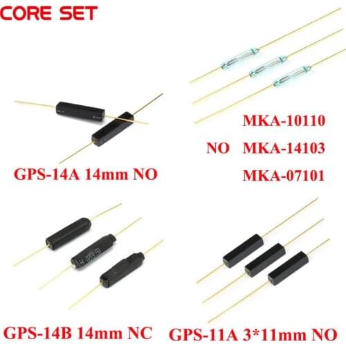5Pcs 2*14mm GPS-11A GPS-14A GPS-14B 3*11mm MKA-14103 Normally Open Close NO NC Reed Relays Switch Magnetic Switch Anti Vibration