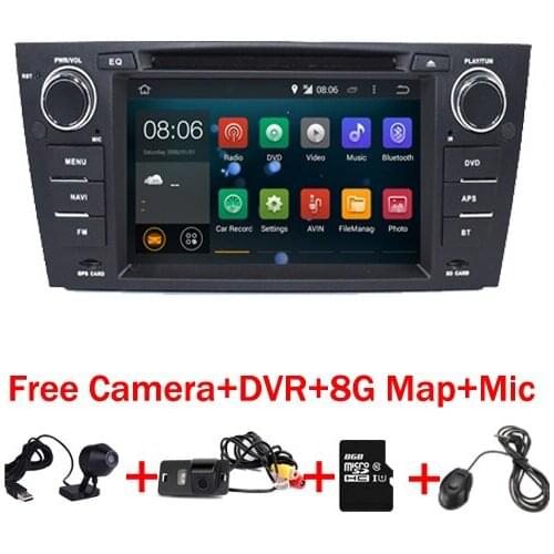 7" Quad Core 1024*600 HD Touch Screen Car DVD GPS for BMW E90 Android 7.1 Wifi 3G GPS Bluetooth Radio RDS Canbus Free Camera