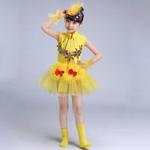 Sleeveless Ballerina Fairy Prom Party Costume Kids Gymnastic Ballet Leotard Tutu Dress Girls Sequined Flower Dress Dancewear