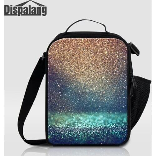 Dispalang Canvas Thermal Lunch Bags For Women Galaxy Stars Printing Cooler Bag For Children Small Insulated Food School Lunchbox