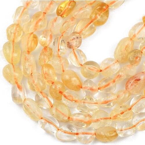 HGKLBB Irregular Natural Citrines Crystal Beads Yellow Quartz Stone Beads For Jewelry Making Diy bracelets Necklace 4~6mm 15"