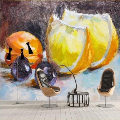 Interior Wallpaper Hand Painted Fruit Still Life Wall Mural Painting Small Living Room Decor 3d Wallpaper for Bedroom Restuarant