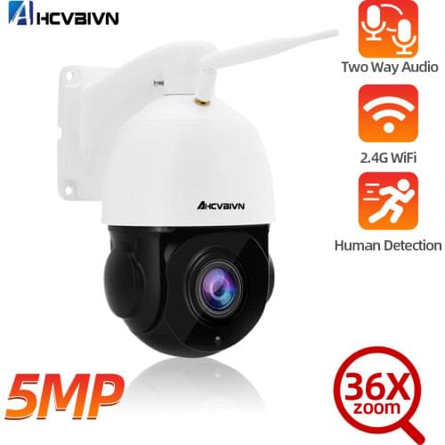 5MP PTZ Wifi IP Camera Outdoor 4X Digital Zoom AI Motion Detection Wireless Camera H.265 P2P Audio 1080P Security CCTV Camera