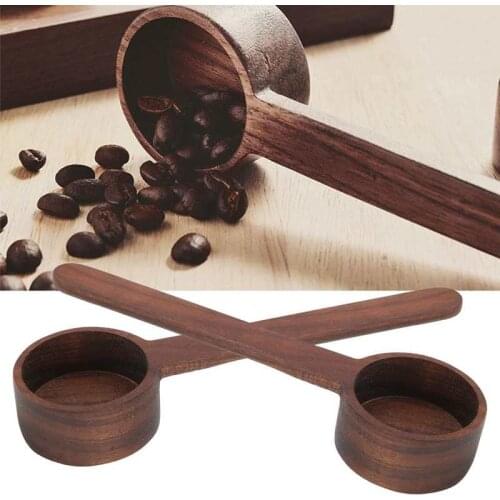2Pcs Walnut Coffee Spoon Bean Measuring Spoon Food Grade Salt Spoon For Home Kitchen Tea Sugar Home Supplies