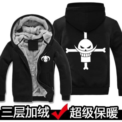 New Top Quality One Piece Trafalgar Law Anime Cosplay Costume Hoodie Jacket sweatershirt M D Luffy Cosplay Thicken Zipper coat