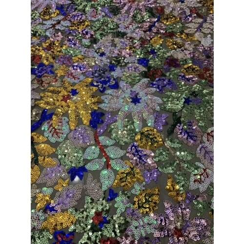 Beautiful flowers fashionable tulle embroidery french net lace fabric BZL-8.0511 with sequins for party dress