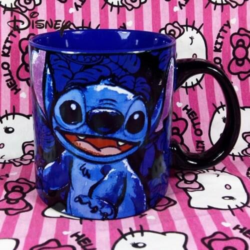 Disney Mug Star Baby Stitch Cup Cute Cartoon Porcelain Coffee Big Water Cup 550ml
