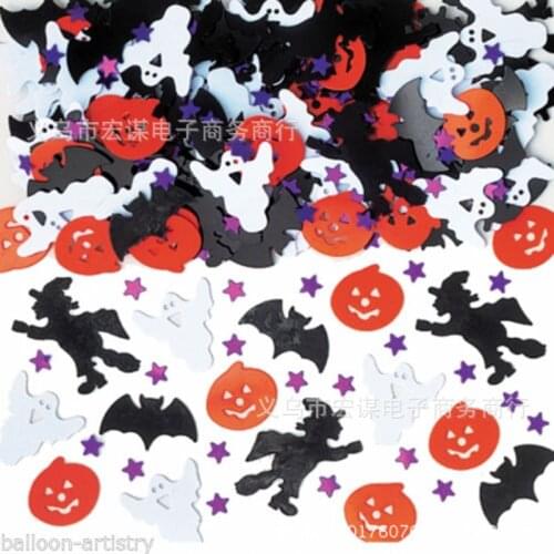 Halloween Party Venue Layout Throwing Confetti Pumpkin Spider Spider Web Witch Bat Sequins Throwing Confetti Decoration