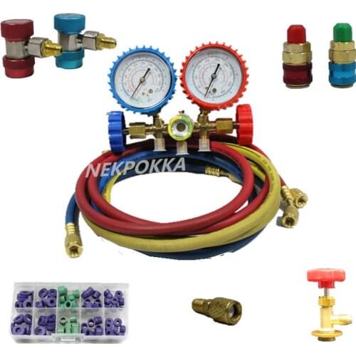 R134 R22 R404A R410,Refrigerant pressure gauge for household air conditioning/Pressure metering of refrigerant filling