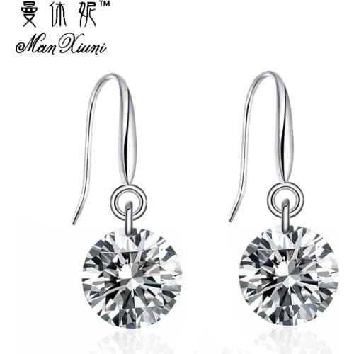 Manxiuni Brand Delicate AAA+ Round Cubic Zircon Handmade Costume jewelry earrings boucle d'oreille femme