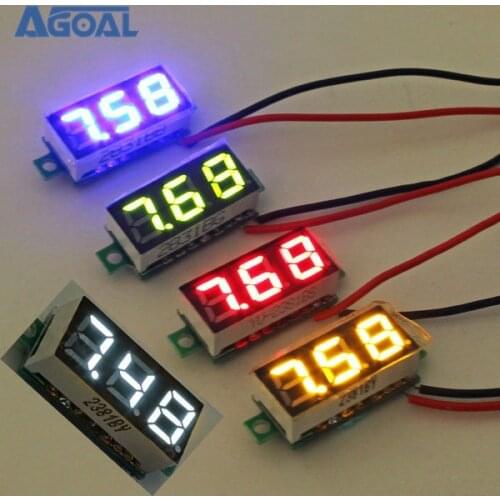 Small 0.28 Inch 2.5V-30V Mini Digital Voltmeter Voltage Tester Meter 5 Colors Red/white/blue/green/yellow