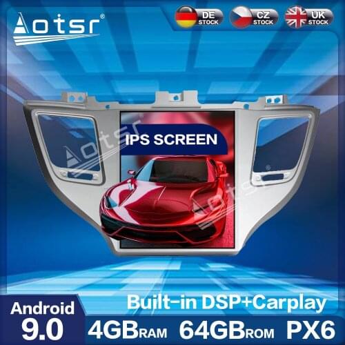 For HYUNDAI IX35 Android 9 Multimedia Tesla PX6 4G+64GB for Tuscon 2016 -18 Car Radio Player Auto GPS Navigation DSP carplay WIF