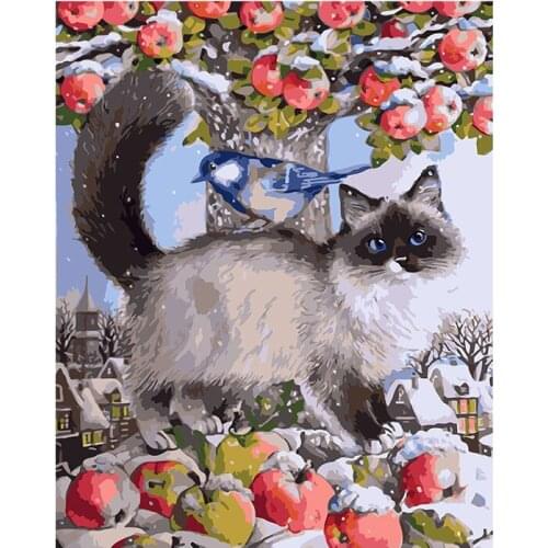 DIY digital oil painting oil painting hand-painted large living room cartoon anime coloring paintings decorative painting kitten