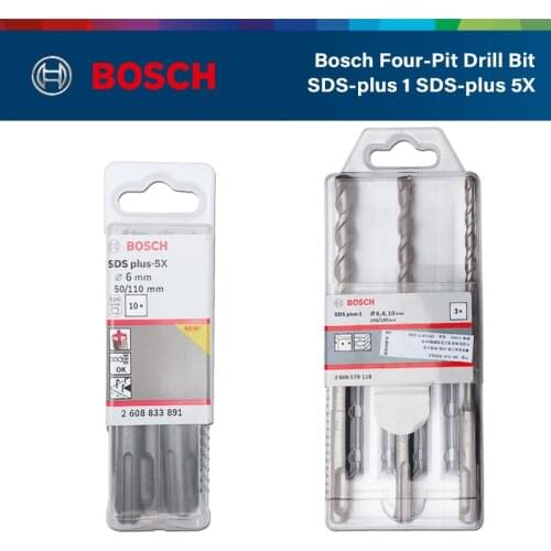 Bosch Electric Hammer Percussion Drill Bit Set Round Shank Four Hole 1/5 Series Concrete Drill Bit Bosch SDS-plus 1 SDS-plus 5X