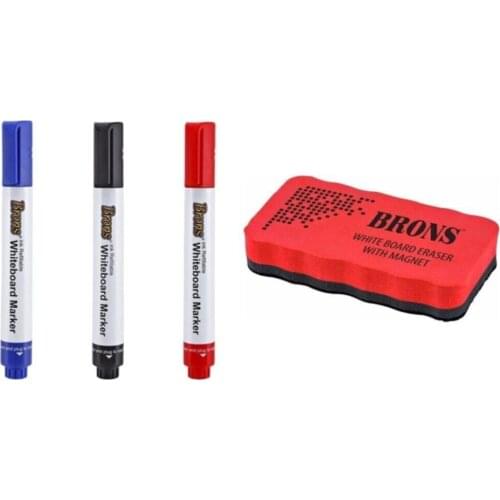 Fillable 3 Color 6 Pcs Wooden Pen Magnetic Board Magnet Eraser 2 Pcs Tx