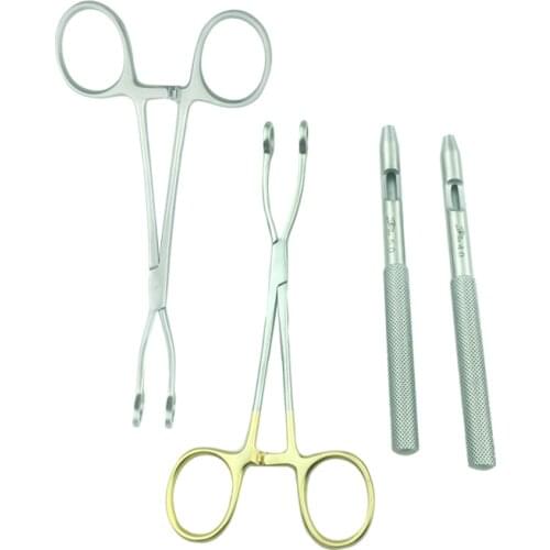 Stainless Steel Plastic tweezer Dimple Design Positioning Clip instrument Pet veterinary instruments