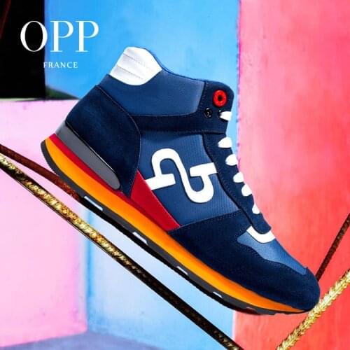OPP Mens Shoes High-top Shoes Leather Sports Street Boots Mens Causal British Fashion Wear Lace-up Sneakers