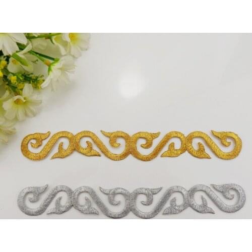 New Handmade DIY Material Dress Embroidered Cloth Stickers Gold and Silver Hot Flower Wedding Accessories Tools