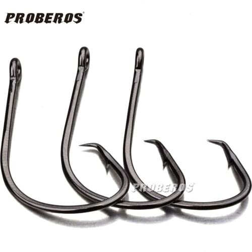 Wholesale 500pc Fishing Hooks Black Octopus/Circle Sport Circle Lure Fish Hook Tackle High Carbon Steel 1#-5/0# Size