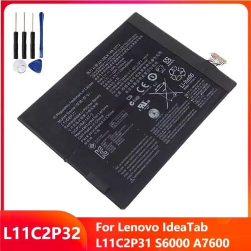 Original Replacement Tablet Battery L11C2P32 For Lenovo IdeaTab L11C2P31 S6000 A7600 S600H B6000 Rechargable Batteries 6340mAh