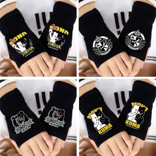 2020 Anime Gloves Danganronpa Autumn and Winter Warm Gloves Monokuma Glove Costume Kuma Cosplay Gloves