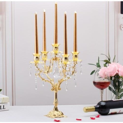 European Style Candle Holders Candelabra Romantic Candlelight Dinner Pillar Candlesticks Home For Wedding Decoration Centerpiece