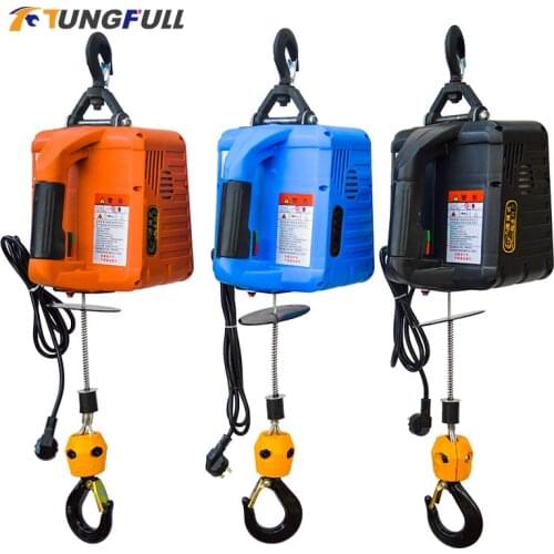 Portable Electric Winch Electric Lifting Traction Hoist Electric Hoist Windlass Load 500KG 60M Remote Control 110V/220V 4 Colors