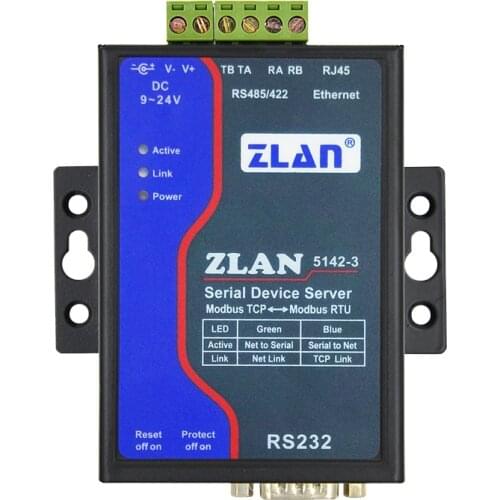 Modbus gateway serial server RS232/485/422 to TCP/IP converter ZLAN5142-3