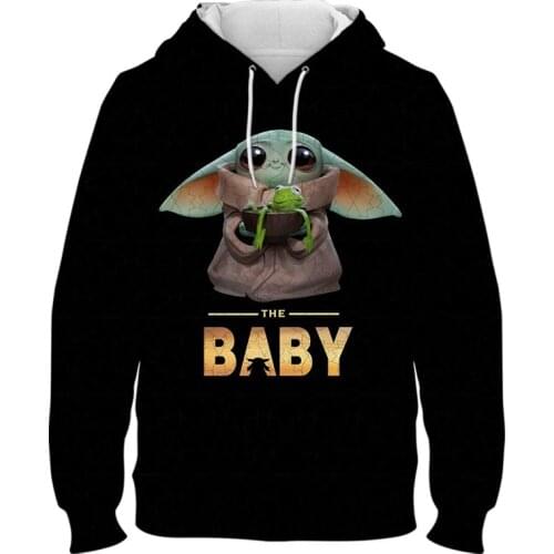 DISNEY Star Wars The Mandalorian Baby Yoda Pullover Hoodie Jacket Coat Sweatshirts Man Women Cosplay Star Wars Costume Prop