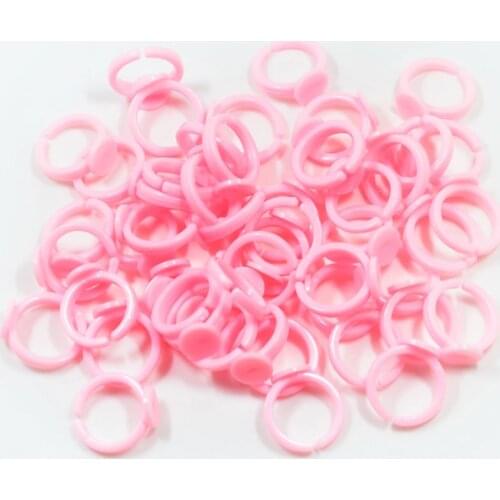 50 Piece 14mm Pink Plastic Children Adjustable Ring Base for Making toys Kids Crafts DIY Kids Jewelry Ring