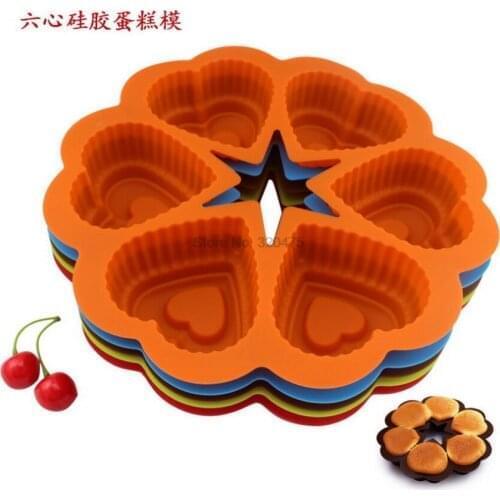 By dhl 50pcs 25*25*4.5cm 136g DlY heart Shape Silicone Cake Mold Baking Tools Bakeware Maker Mold