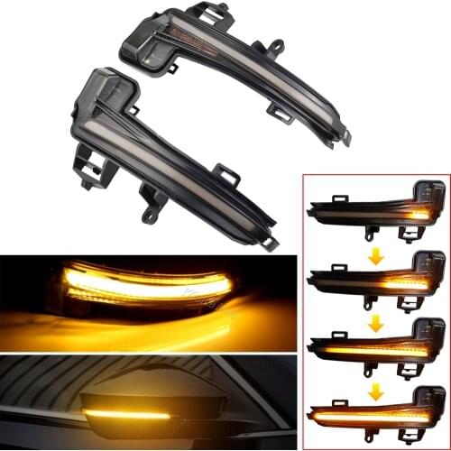 2PCS LED Dynamic Turn Signal Light Side Mirror Sequential Indicator Blinker Lamp For Skoda Superb B8 MK3 III 3V A7 2016-2019