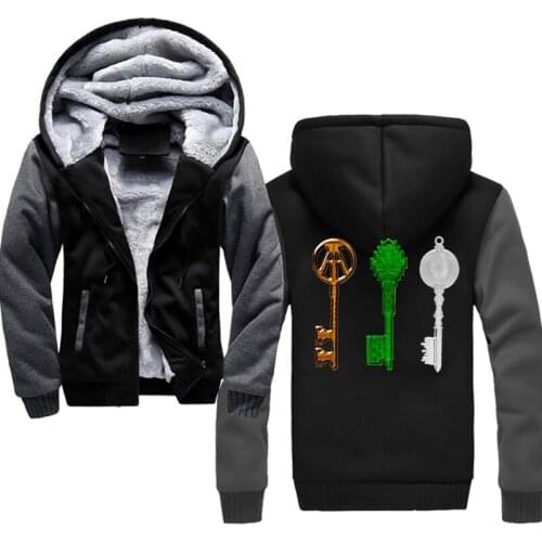 Keys Ready Player One Sweatshirt Winter Warm Thick Solid Casual Tracksuit mens Sweatshirts Hooded Plus Size 4XL Jacket Hoodies