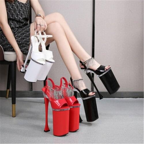 Nightclub super high-heeled shoes 26CM model sandals female dwarves walk show pole dancing performance shoes