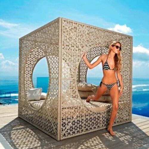 Outdoor hotel swimming pool courtyard bird cage bed leisure outdoor rattan garden creative lounge chair villa furniture