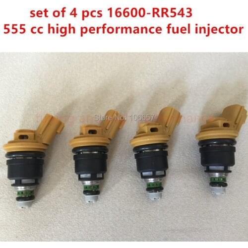 4# high performance 555cc Nismo side feed fuel injector 16600-RR543 yellow for nisaan 300ZX Z32 RB25DET VG30DETT SR20DET KA24