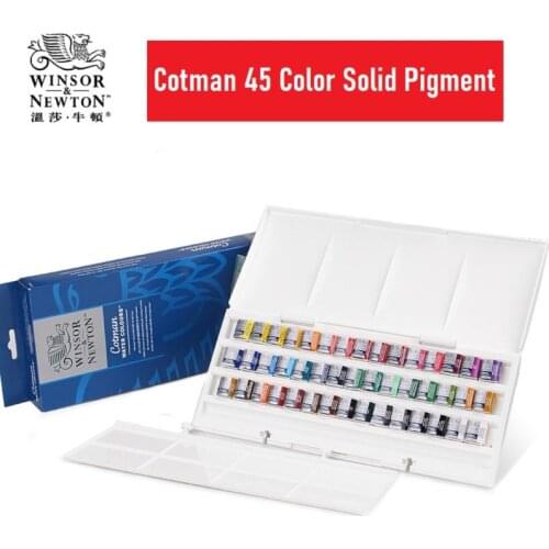 Winsor & Newton Cotman Solid Watercolor Sketchers 45 Color Portable Half Pans Set