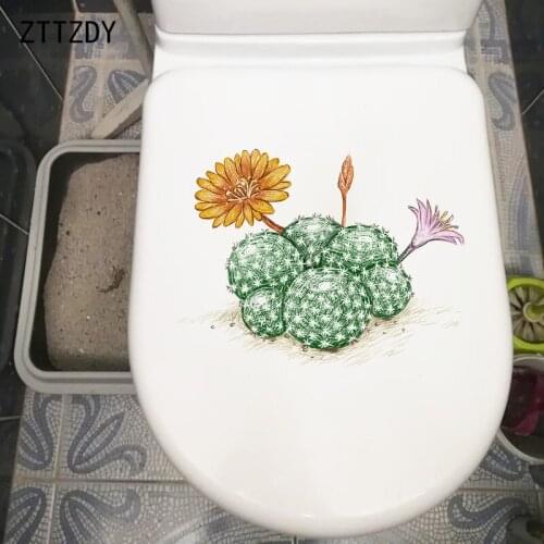ZTTZDY 24.3×18.4CM Cactus Cartoon Flower Home Living Room Wall Stickers Bathroom Toilet Decor T6-0027