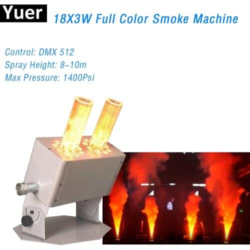18X3W RGB 3IN1 Dual-Barrel LED CO2 Jet Machine DMX 512 Control Professional DJ Disco Stage Effect Equipment LED Smoke Machine