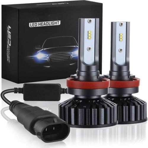 2PCS 6500K mini fan zes LED Car Bulb H1 H4 H7 H8 H11 9005 9006 HB3 HB4 Auto Lamps 12V LEDs Fog Lights LED Car Headlight Kit