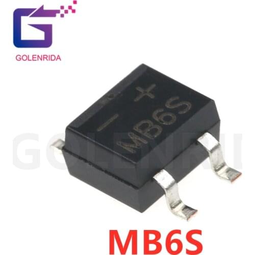 20PCS MB6S SMD 0.5A 600V Single Phases Diode Rectifier Bridge SOP-4