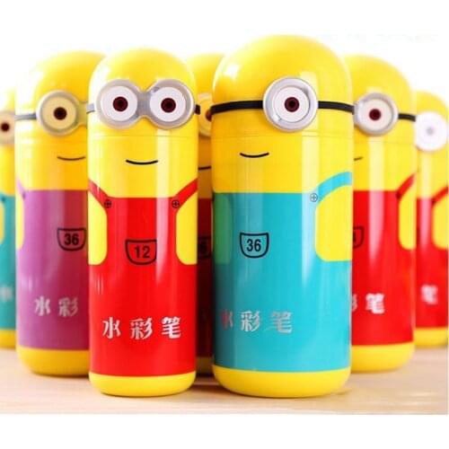 2018New Students Creative Washable Watercolor Pen 36 Color Little Yellow Man Packing Art Marker Drawing Supplies Child Gift