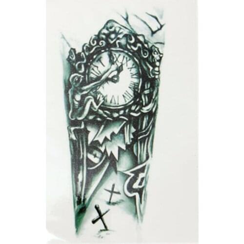 3D Sexy Black Arm Tatoos For Men Temporary Large Mechanical Sticker Women Fake Transfer Waterproof Tattoo 19*12cm